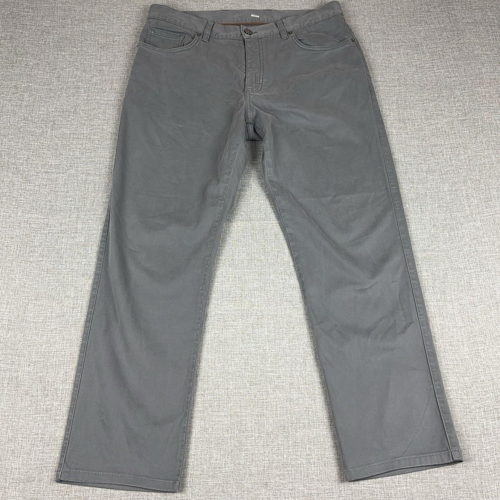 Zegna E8PZW Garment Dyed Jeans Mens 34 Gray Stretch Cotton Regular Fit